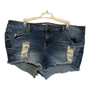 Torrid Denim Womens Jean Shorts Destroyed Shortie Curvy Size 16